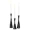 Fabulaxe Marble Resin Candle Holders, Exquisite Decorative Taper Candlesticks, Elegant Accent, Black, PK3 QI004063.BK.3 - alternate 1
